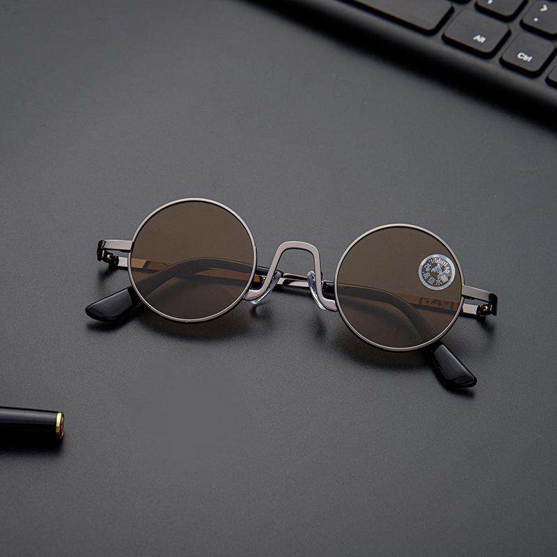 Shatar Round Crystal Sunglasses For Men Driving Small Size Internet Celebrity Model Glasses  Women Metal Framework High-Quality