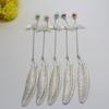 Custom Gold Plated Chinese Style Bookmark Classical Leaf Vein Feather Bookmarks