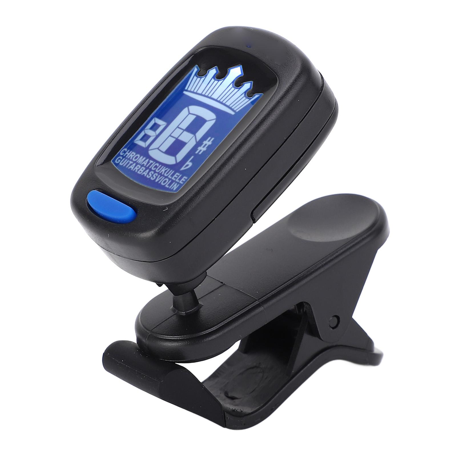 

Клипсовый гитарный тюнер ABS Нескользящий Автоотключение Цифровой электронный тюнер для бас-гитары, скрипки, укулеле чёрный