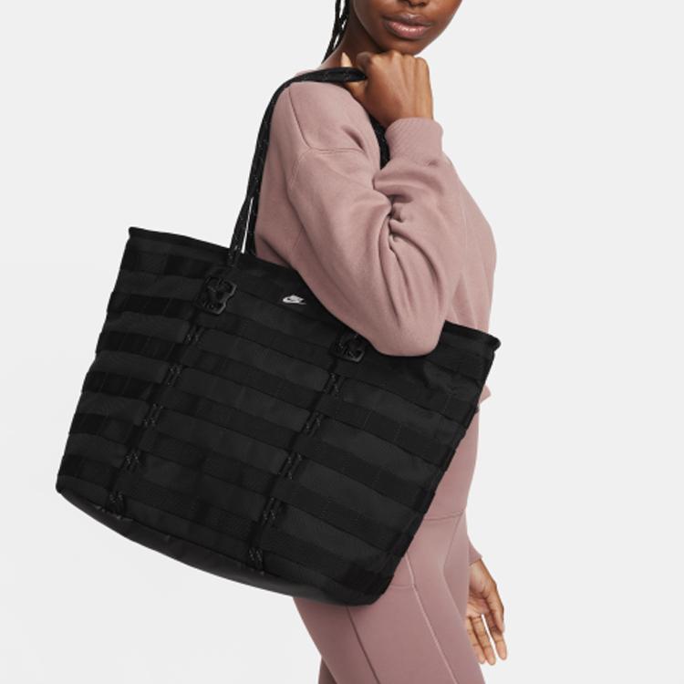 Nike Rpm Zipper Closure Large Capacity Polyester Tote Bag Unisex Tote Bags Black FJ0439010