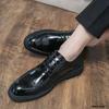 British Vintage Gentleman Patent Leather Brogue Oxford Shoes For Men Dress Evening Wedding Footwear Sapato Social Masculino