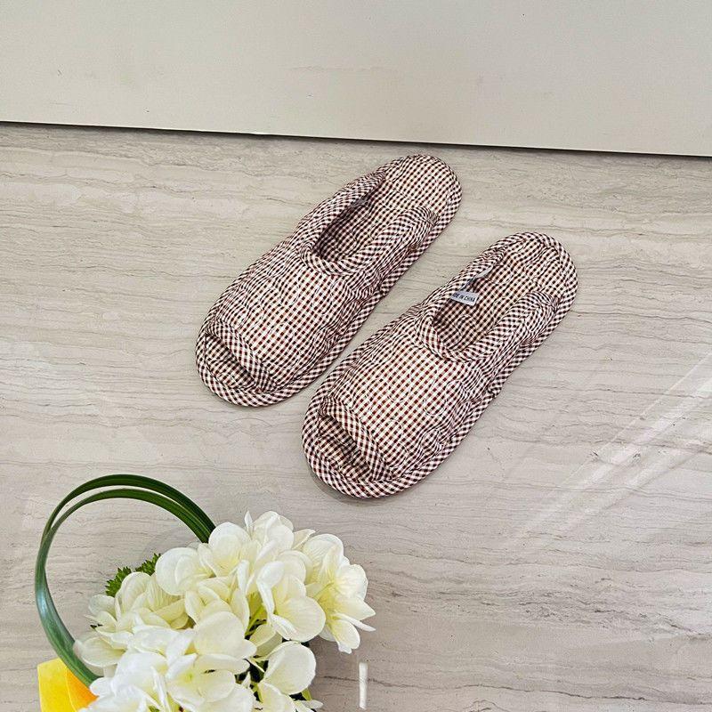 Women's home fabric slippers soft cloth bottom silent non-slip indoor climbing mat slippers wooden floor cotton mop machine washable