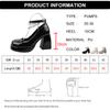 Vintage High Heels Mary Jane Shoes for Women 2024 Patent Leather Platform Pumps Woman Pearls Chain Thick-Heeled Shoes Female