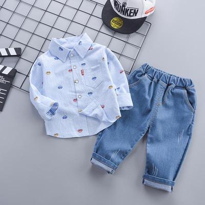Autumn 2023 Korean Casual Shirt & Pants Set for Boys