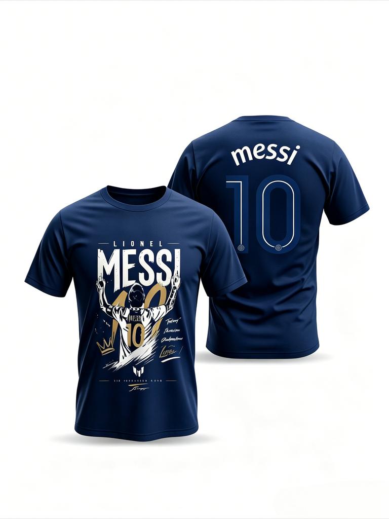 Lionel Messi Back View 10 Number Graphic T Shirt Unisex Vintage Streetwear Short Sleeve Tee Football Legend Casual Cotton Tshirt