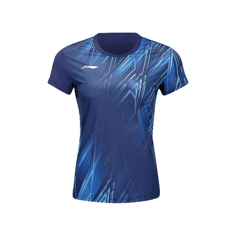 Li-Ning Training Competition Quick-Dry Breathable Short Sleeve T-Shirt Women tops Deep-Navy AAYU150-1 S