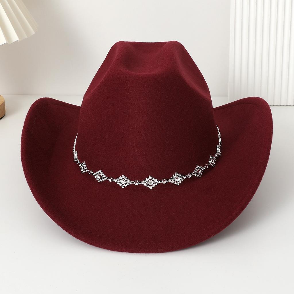 European and American rhombus sequined western cowboy top hat men's and women's casual top hat jazz hat