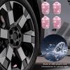Ziciner 4pcs Bling Tire Stem Valve Caps Crystal Dustproof Handmade Rhinestone Auto Stem Air