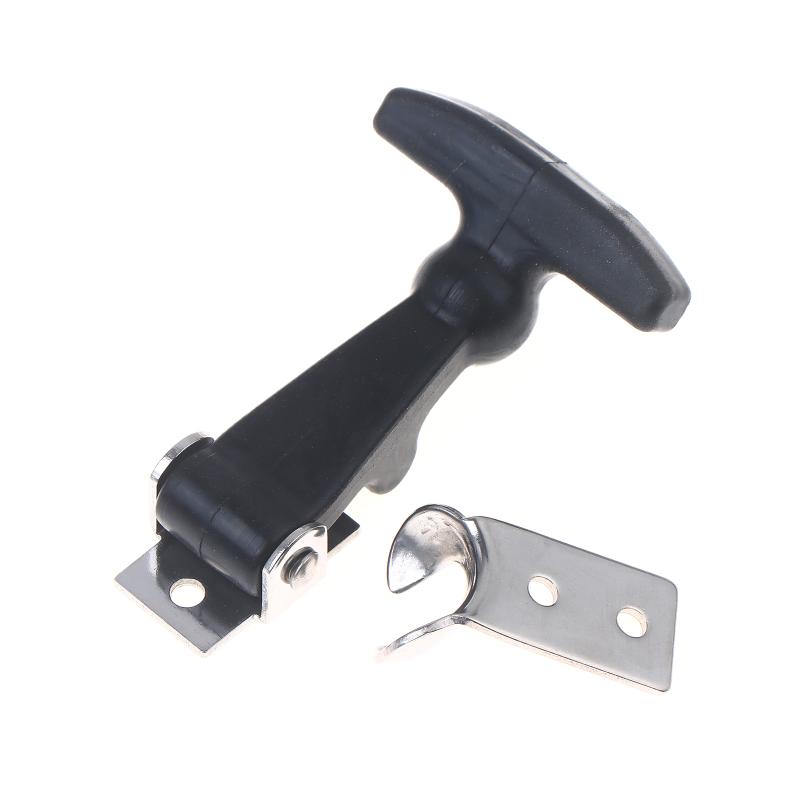 Rubber Hood Catch With Bracket Elastic Stainless Steel Rubber Hood Catch Flexible T-Shaped Drawer Latch For Coolers Boats