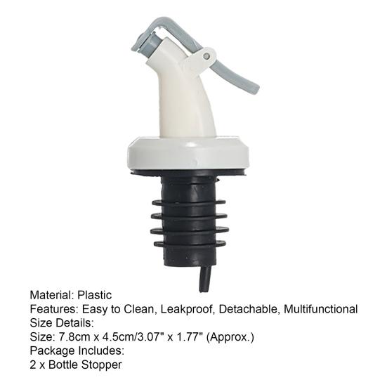 2 Stück Flaschenverschluss Wiederverwendbar Drucktyp Auslaufsicher Mehrzweck Ölflaschenstopfen