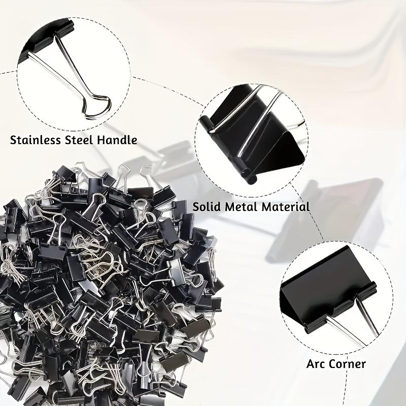 60pcs of Black Metal Binder Photo Stationery Paper Clip Office Supplies