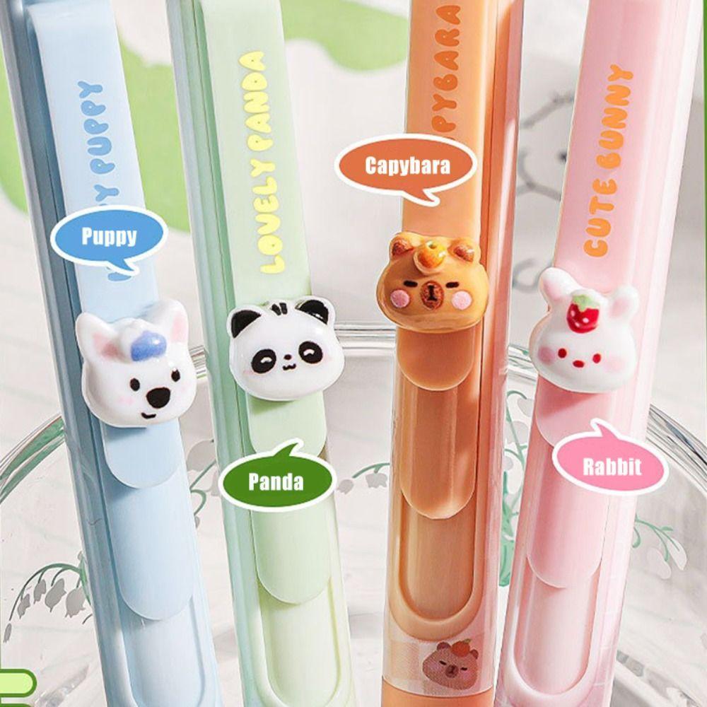 4PCS/Box Erasable Erasable Gel Pen Push Using Ballpoint Pen Neutral Pen  School Office