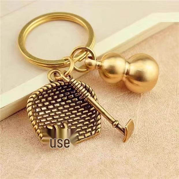 Chiński Mosiężny Retro Kosz do Przesiewania Brelok Ozdoba