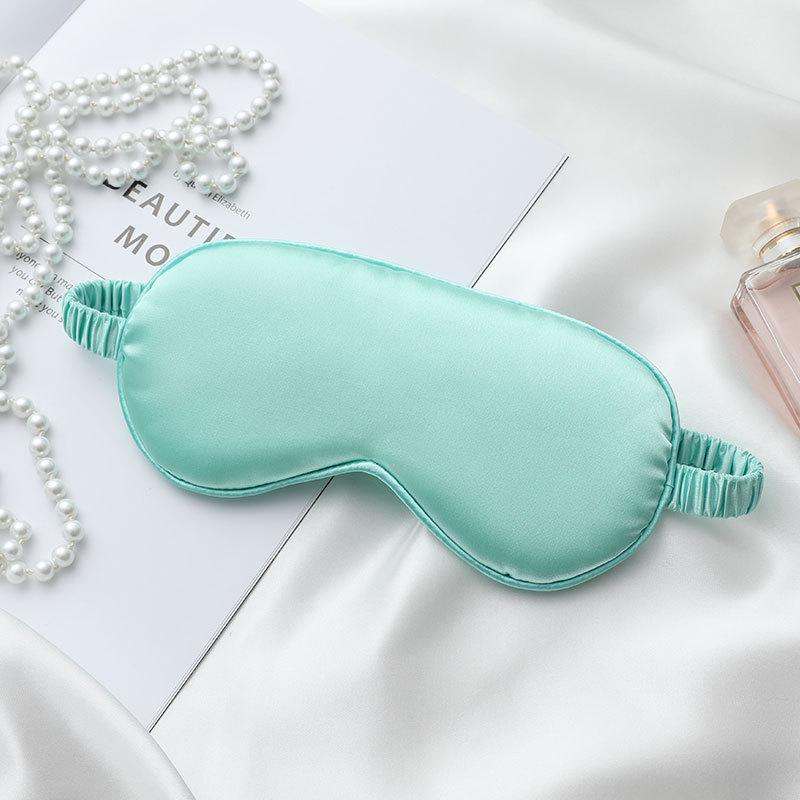 Double-Sided Imitation Silk Blackout Eye Mask with Elastic Band - Travel Nap & Eye Protection Mask with Printed Logo