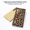 ABEEL For Samsung Galaxy S24 Ultra Case Leather Coated PC+TPU Back Phone Cover with Leopard Pattern