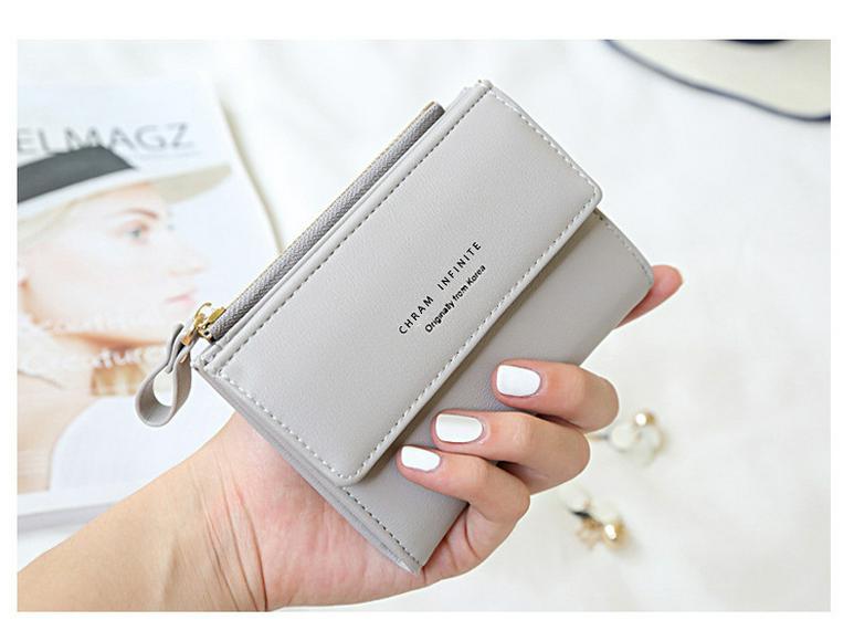 2024 Koreanischer Stil Damen RFID Diebstahlschutz Einfarbig Kurze Geldbörse