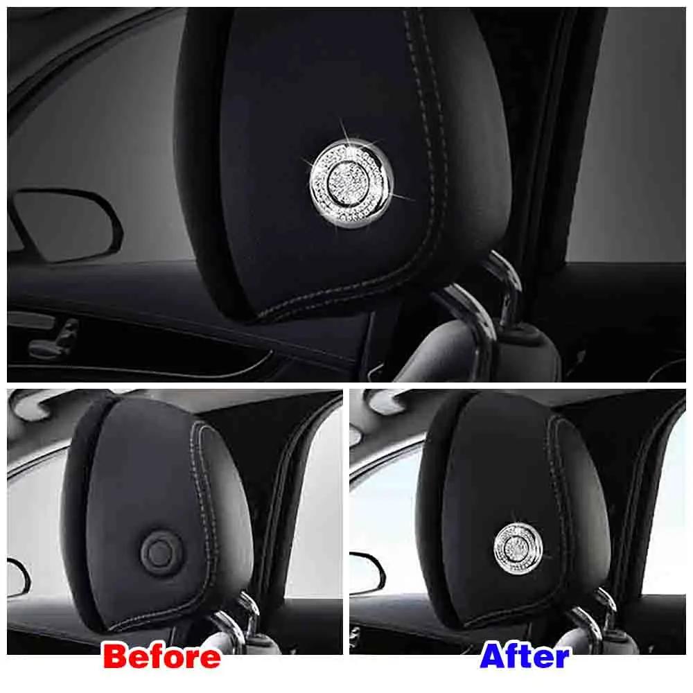 For Mercedes Benz C Class W205 2015-2018 Head Pillow Adjust Switch Button Modify Artificial Crystal Diamond Decal Trim
