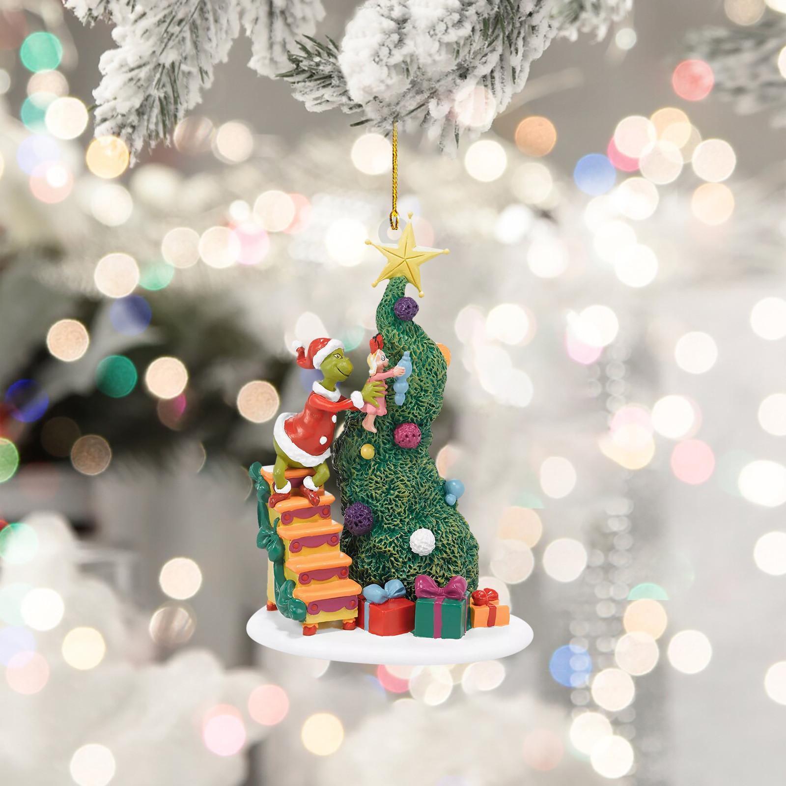 

Украл рождественский кулон из смолы, украшение для рождественской елки, 1 шт., рождественское украшение, как украл Рождество с настоящим рождественским орнаментом One Size