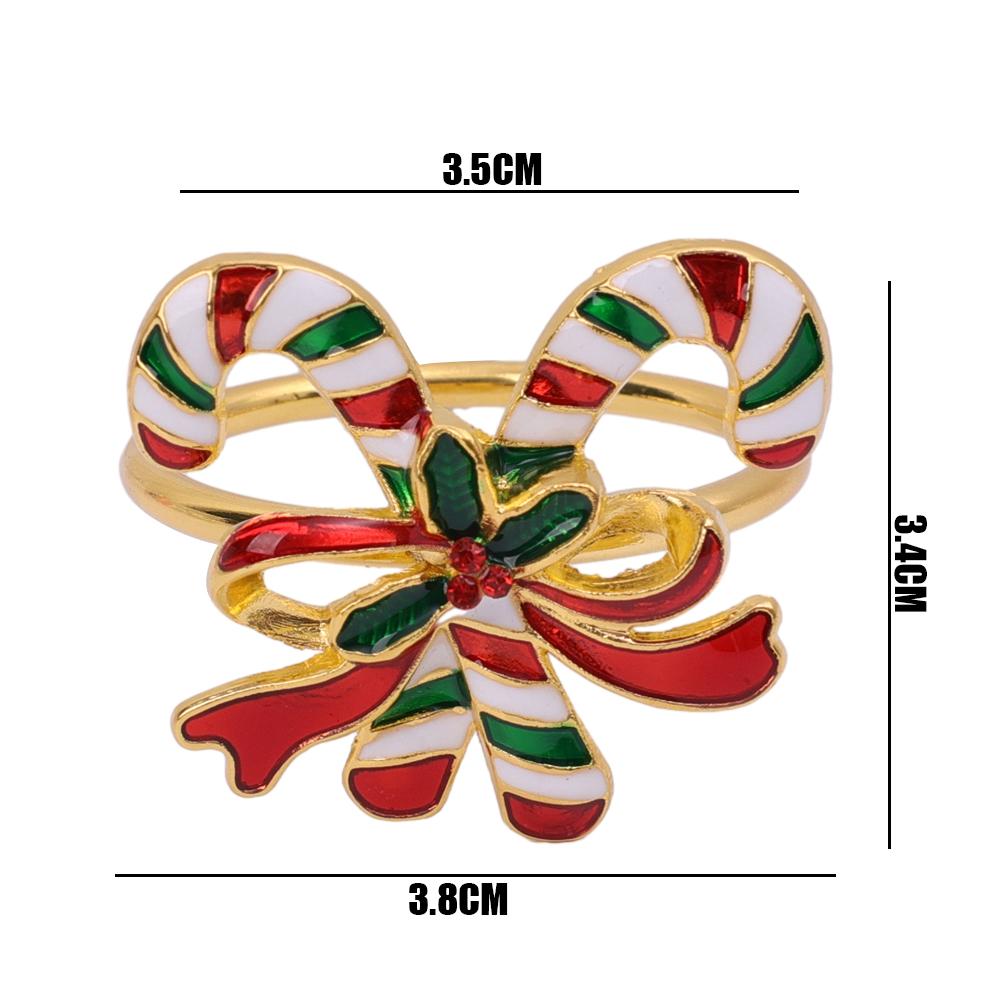 Christmas Napkin Ring Holders Metal Xmas Tree Elk Napkin Buckle Home Christmas New Year Party Dinner Table Decoration Supplies
