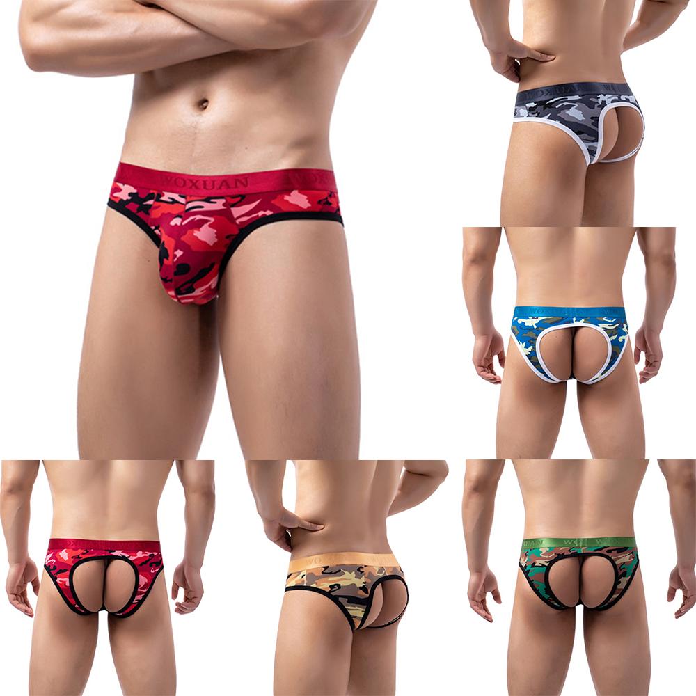Erotic Panties Open Butt Printed Sexy Underpants Underwear
