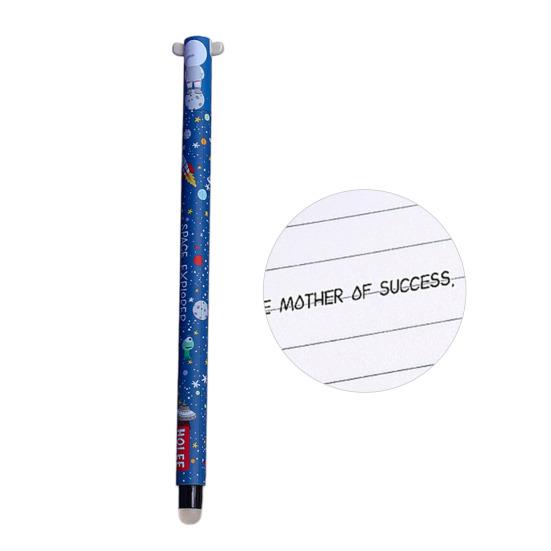 Smazatelná propiska 0,7 mm s černým inkoustem, s měkkým úchopem šetrným k pokožce, roztomilé zvířecí víčka, design s tlačítkem, doplňovatelné tužky, školní potřeby