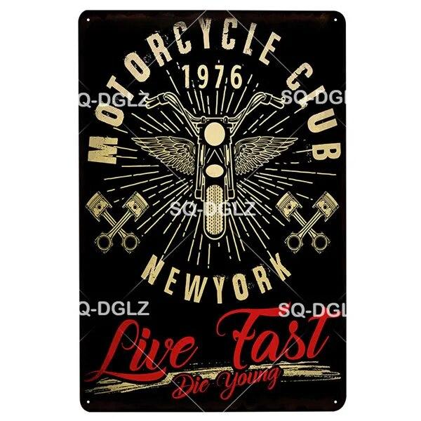 Motor Club Metal Sign Vintage Garage Tin Sign Bar Decor Plaque Pub Bar Decor Metalen Borden Poster Plate Art Poster