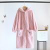Autumn and Winter New Women's Nightgown Flannel Nightdress Warm Thickened Sweet Cute Large Size Home Clothes Gown Bath Robe