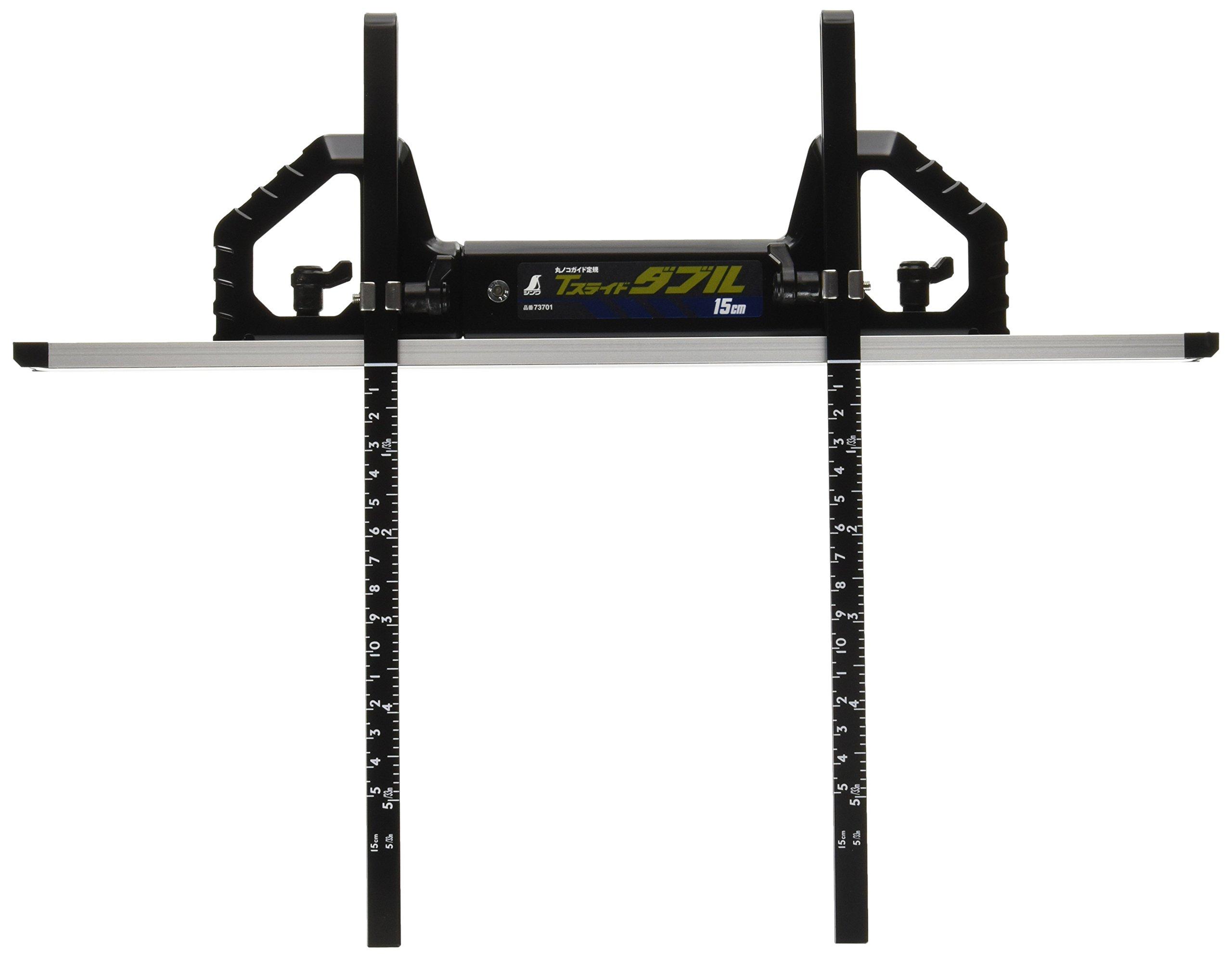 

Shinwa Sokutei Circular Saw Guide Ruler Double Combined Scale Movable Stop 15cm 73701 T-Slide чорний