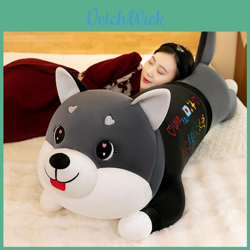 Fluffy Husky Cuddle Pillow For Bed Super Soft Plush Toy Washable And Large