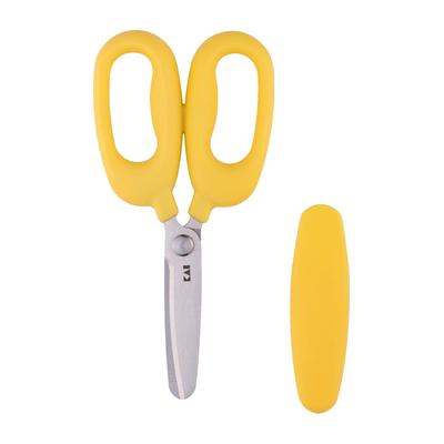 Kai KAI KAI KITCHEN FG5206 Premiers ciseaux de cuisine pour enfants avec capuchon de rangement pour un transport pratique Passe au lave-vaisselle Little Chef Club Jaune KAI