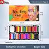12-Color Washable Water-Soluble Face Paint for Kids' Halloween & Stage Makeup