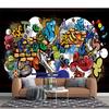 3d Graffiti Wallpaper Large Fashion Graffiti Wall Paper Gym Club Bar Cafe Murals Home Decor