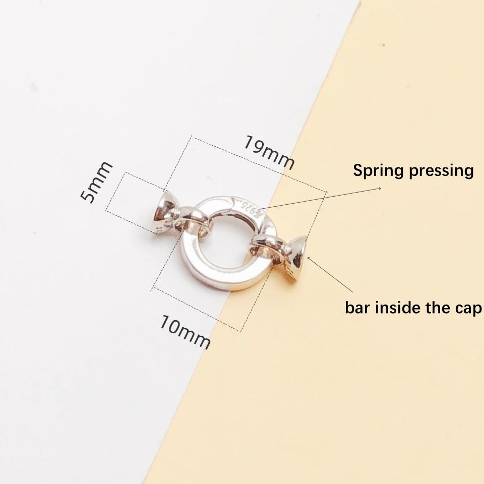 Vintage Jewelry Clasps S925 Sterling Silver Spring Bracelet Pearl Necklace Connect Accessory 925 SILVER&10mm(0.39in) платиновый