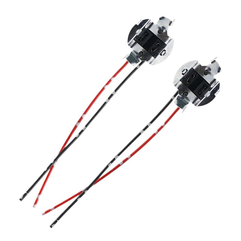 Dual Pack Sagitar Headlight Base Adapters, H7 Halogen Lamp Wiring Connector Socket