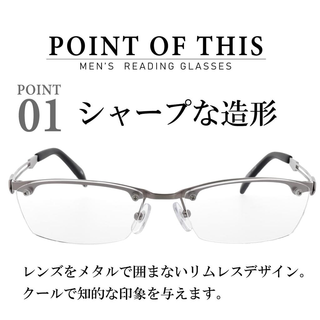 FEEL LIFE Reading Glasses Blue Matte FLM-002-2+1.50 Men's