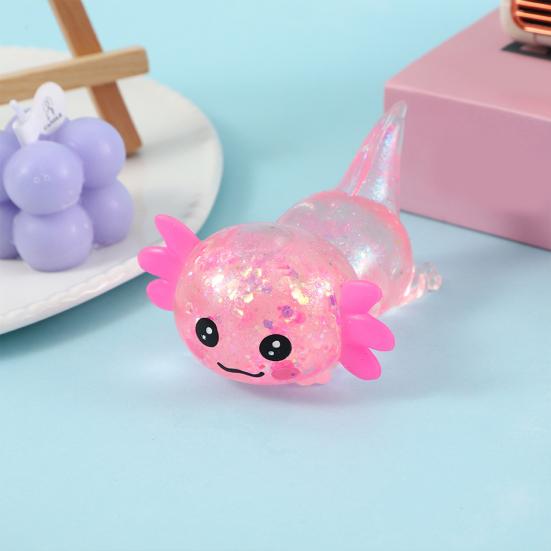 6 Stück Salamander-Kacke Quetschspielzeug Stressabbau Glitzernde Salamander-Kacke Stressball Sensorisches Spielzeug Dekompression Fidget Spielzeug Party