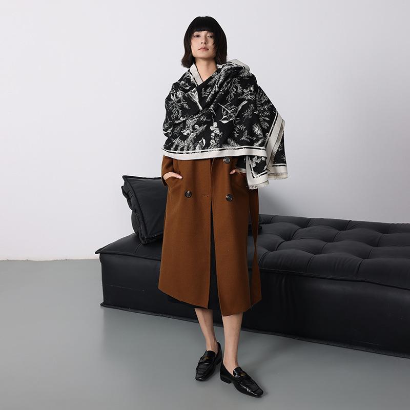 Schicker doppelseitiger Blumenschal für Damen - Kuschelig & warm, Perfekt für Winterausflüge Halswickel oder Schal für lässige & formelle Outfits