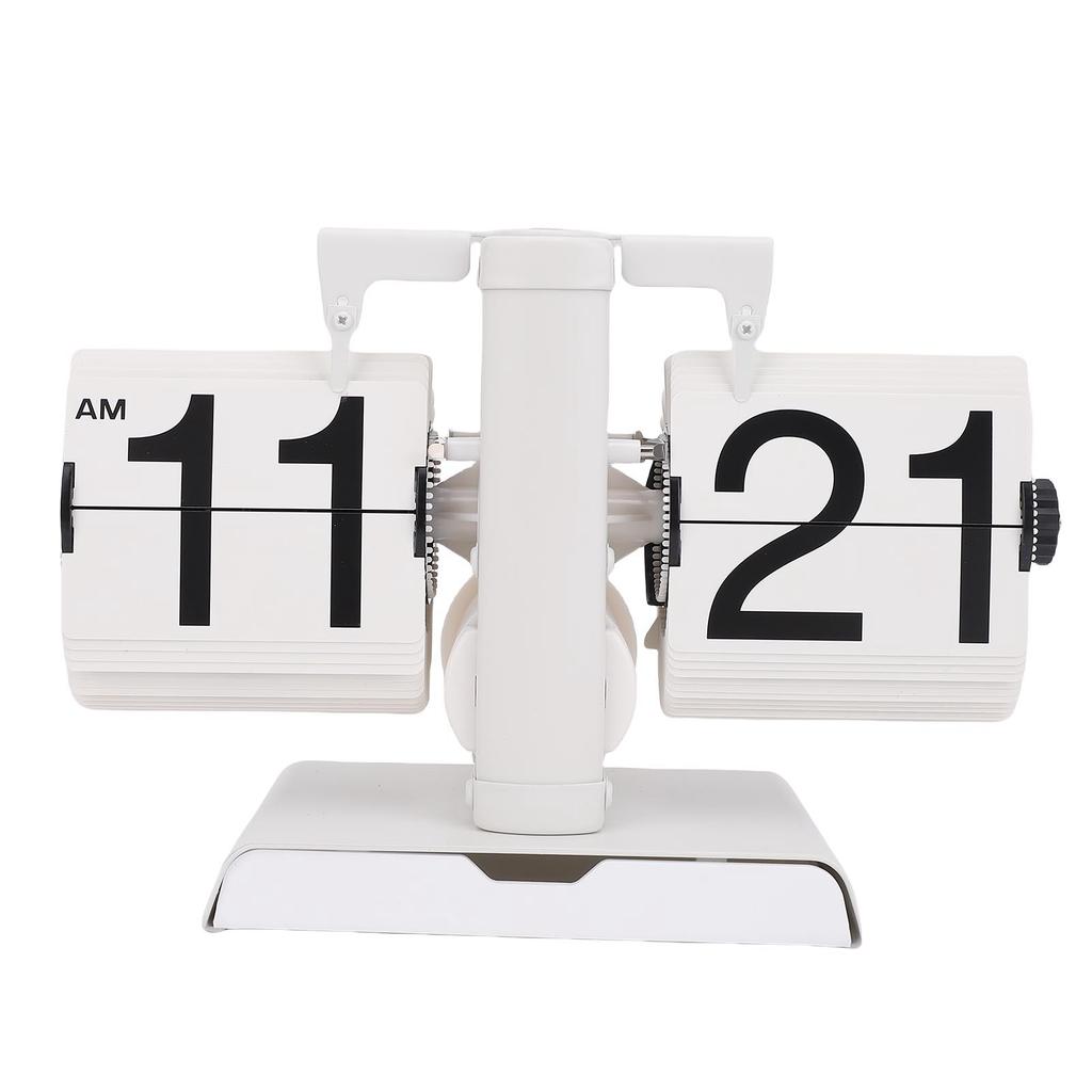 Flip Down Clock Multifunctional Vintage Mechanical Flip Desk Table Clock with Drawer for Office