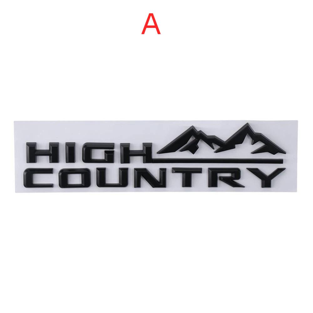ABS High Country Logo Car Emblem Letter Style 12.01*2.95in 3D Fender Tailgate Letter Logo Badge Black Car Bumper Sticker Badge A