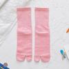 Colorful Cotton Split-Toe Socks: Japanese-Style Mid-Calf Toe Socks for Women, Perfect for All Seasons and Flip-Flops