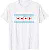 Sweet Chicago Flag Red Six Pointed Stars T-Shirt