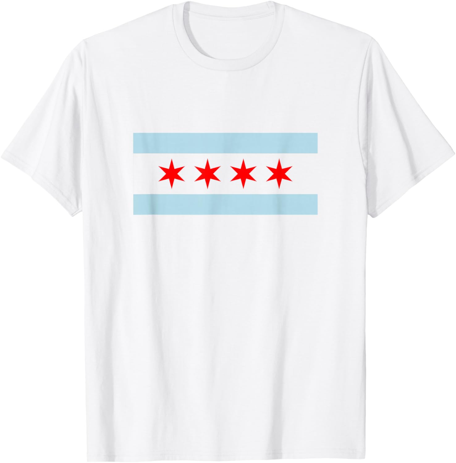 

Sweet Chicago Flag Red Six Pointed Stars T-Shirt 5XL різнокольоровий