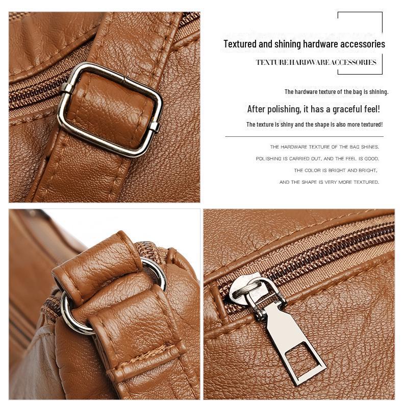 2024 Rucksack mit großem Fassungsvermögen aus weichem Leder für Frauen mittleren und höheren Alters