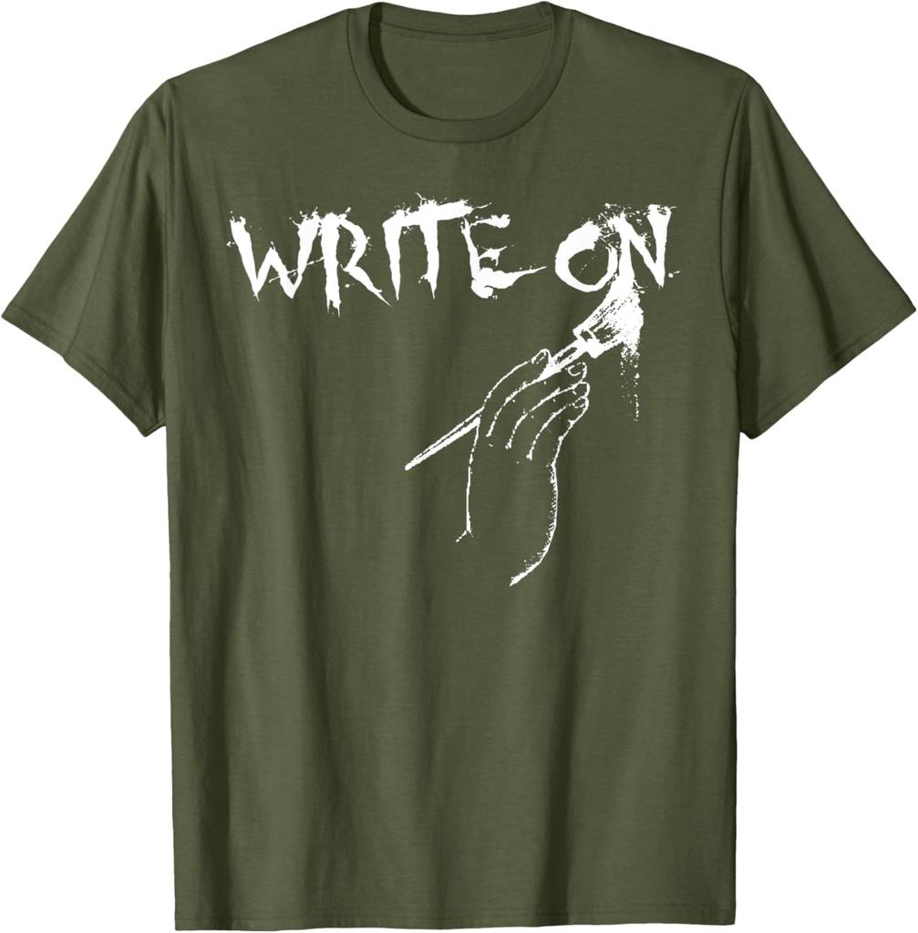 Write On Paint Brush Graphic Tee Men Soft Cotton Casual Short Sleeve TShirt Gift