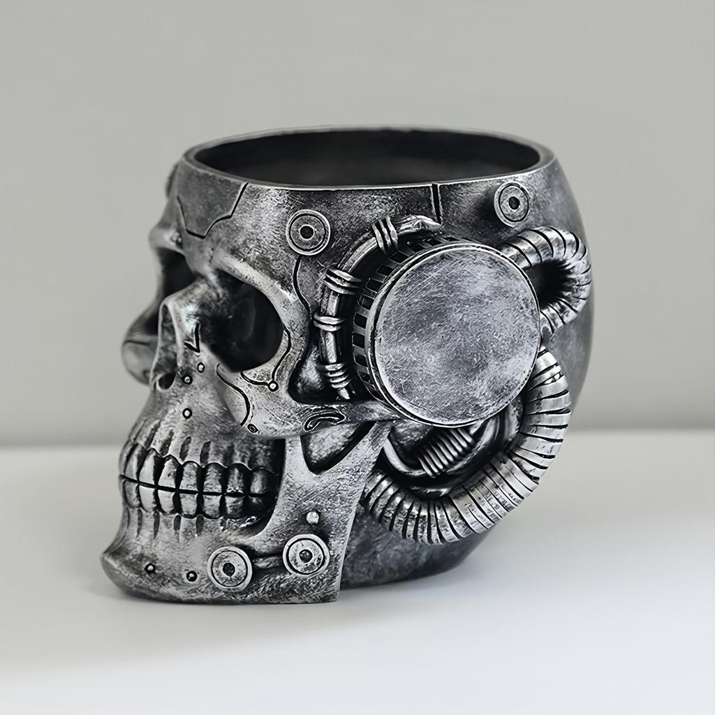 Skeleton flower pot desktop decoration gift Skull Planter Spooky Gothic Display Pen Holder 