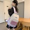 White Purple Colorful Backpack For Junior High School College Students Large Capacity Shoulder Bag