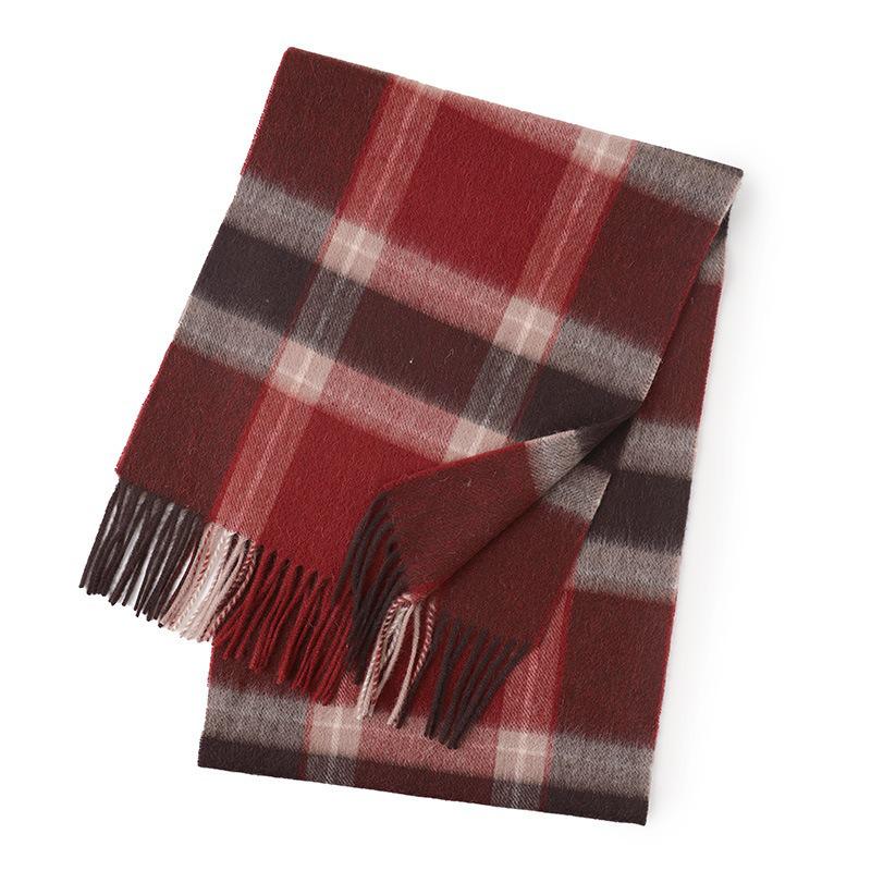 Hong Rong Unisex Wool Plaid Scarf - Warm for Autumn/Winter