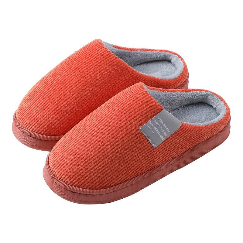 Winter new cotton slippers women's indoor home warm non-slip soft bottom couple cute silent velvet slippers men