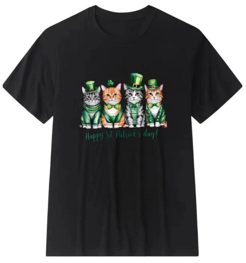 Happy St Catricks Day St Patricks Day Cat Funny Unisex T Shirt S