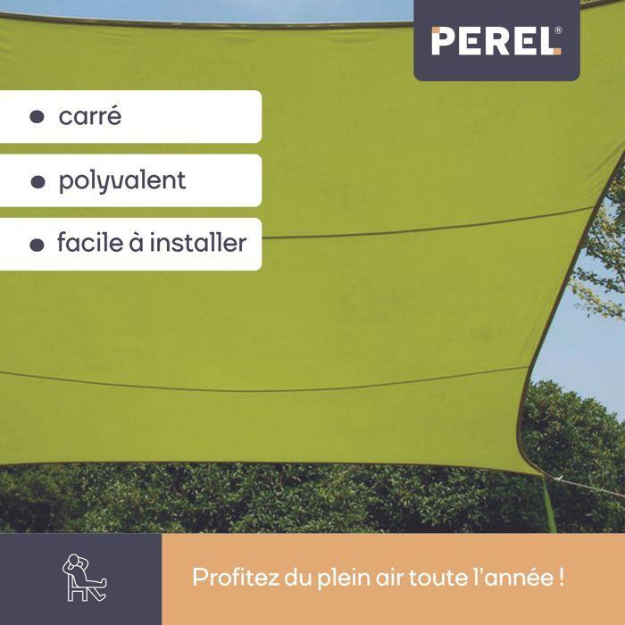 Voile d'ombrage carrée provence outillage - vert - 5 x 5 m - tissu aéré hydrofuge - protection anti-uv